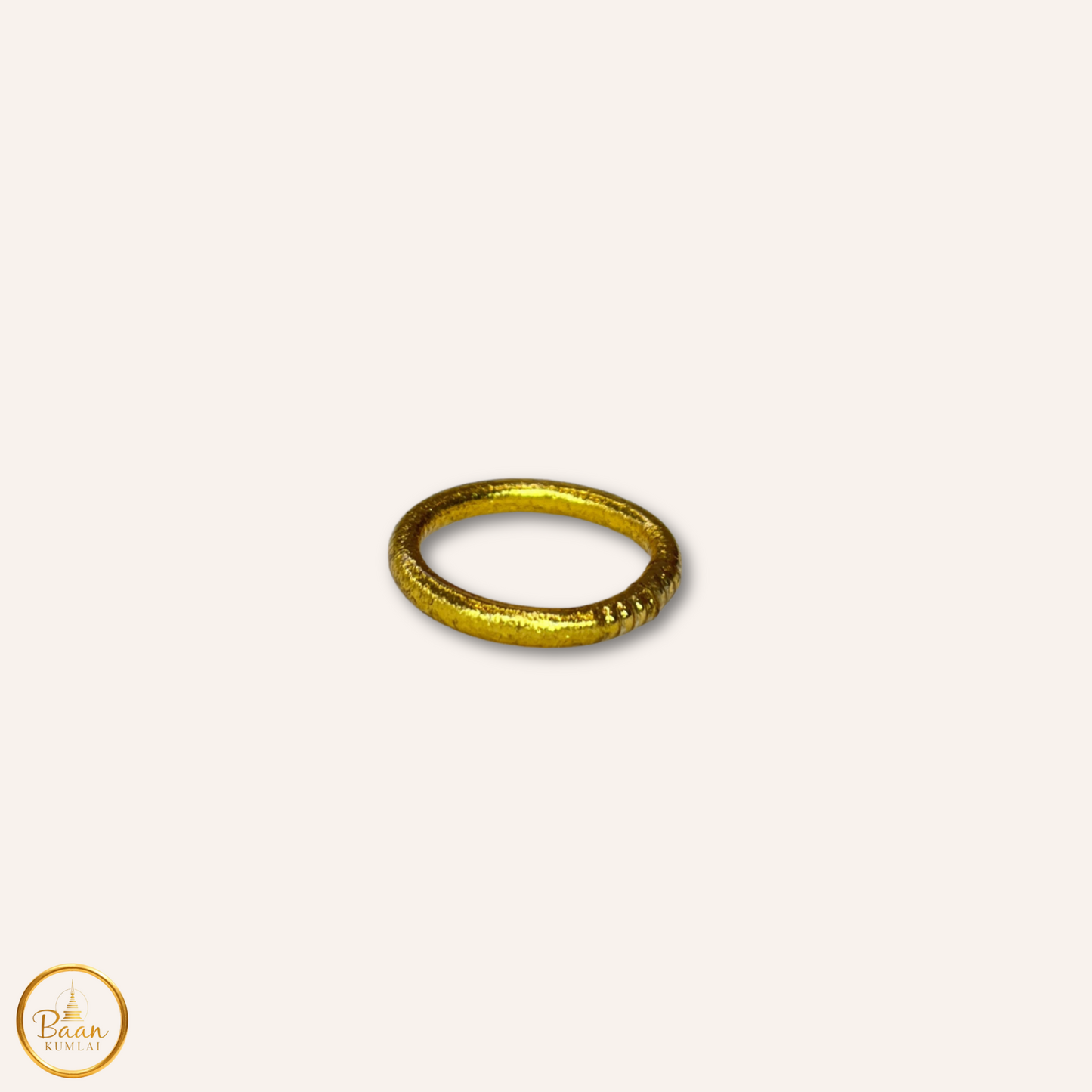 1 bague bouddhiste authentique avec feuilles d'or et mantra sacré - Fabrication en Thaïlande