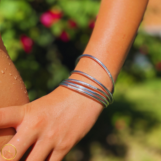 Jonc Bouddhiste Argent Fin