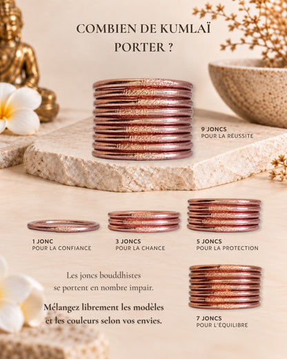 Combien de joncs bouddhistes rose poudré porter : 1, 3, 5, 7 ou 9 joncs Bâan Kumlaï en nombre impair