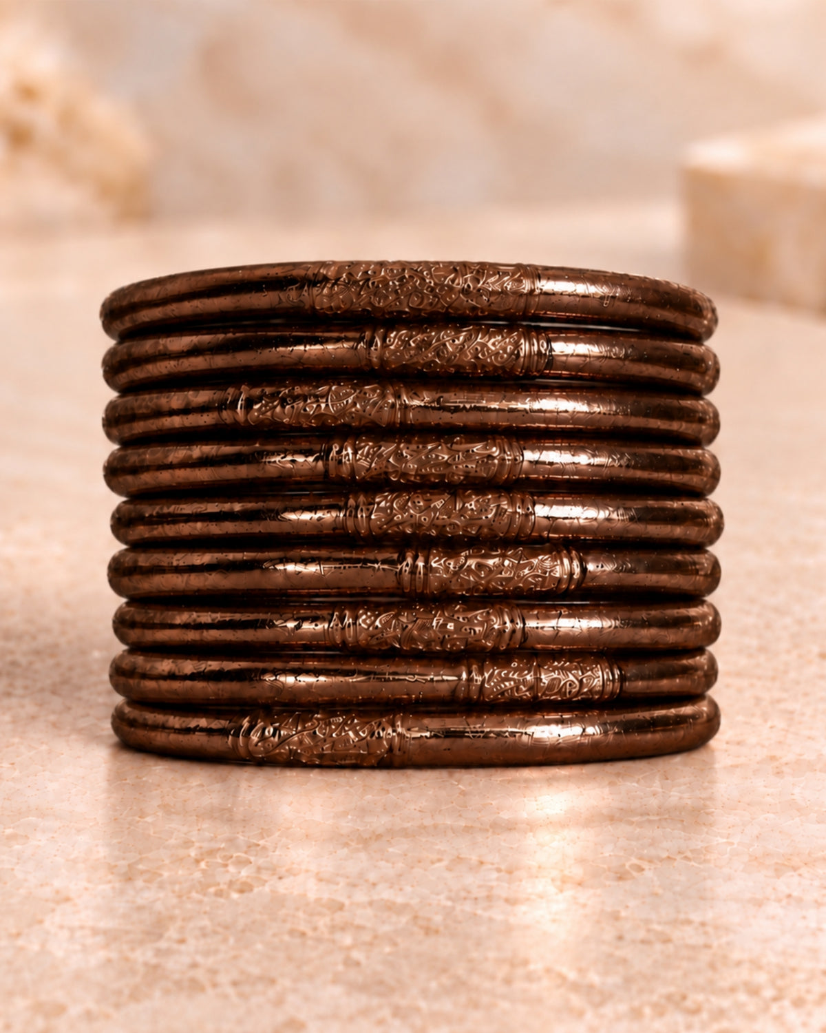 9 joncs bouddhistes Chocolat Bâan Kumlaï avec mantra gravé