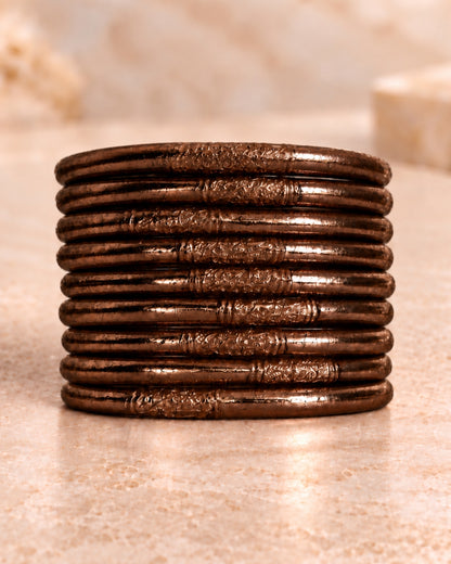 9 joncs bouddhistes Chocolat Bâan Kumlaï avec mantra gravé