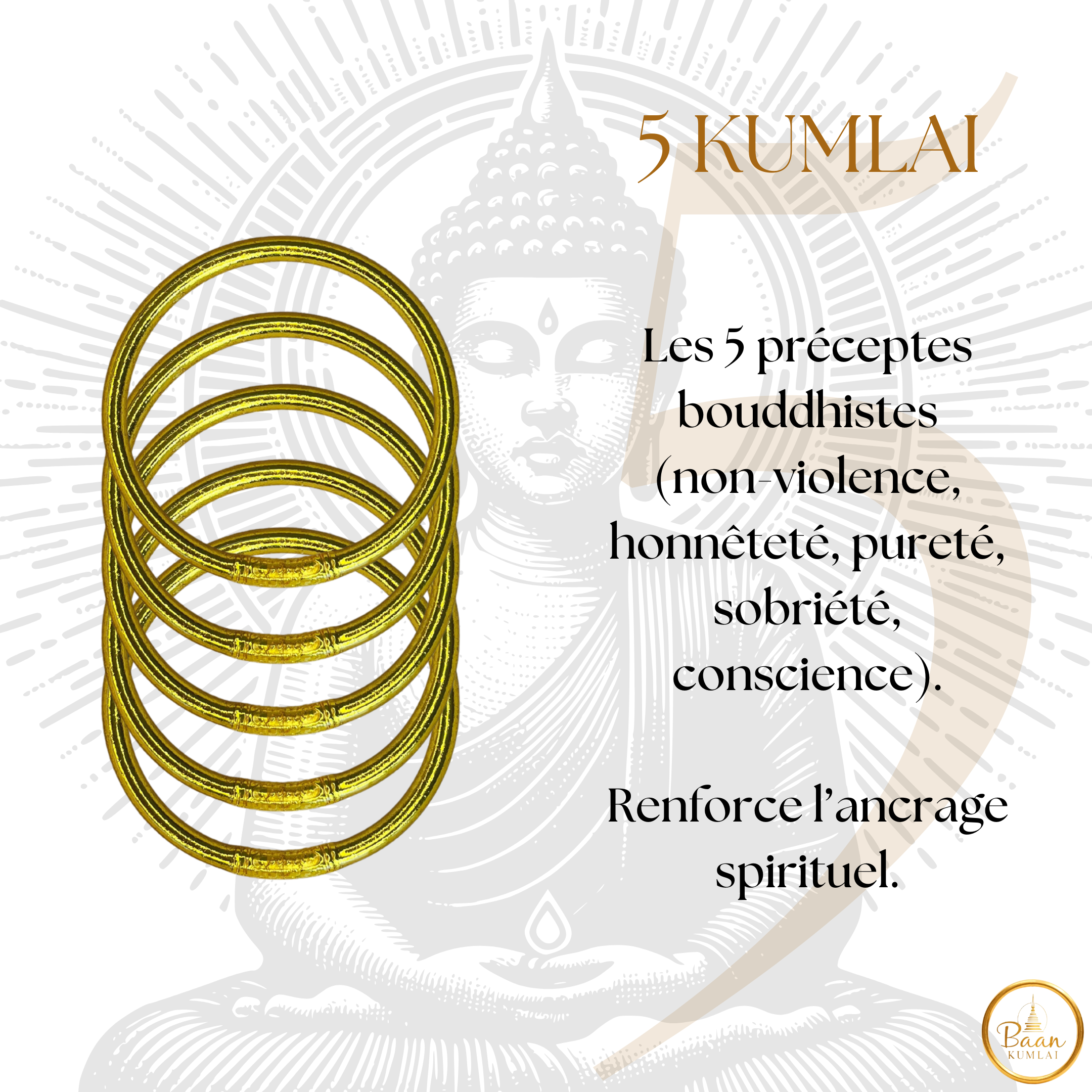 Signification de porter 5 joncs bouddhistes Kumlaï – nombre impair et ancrage spirituel