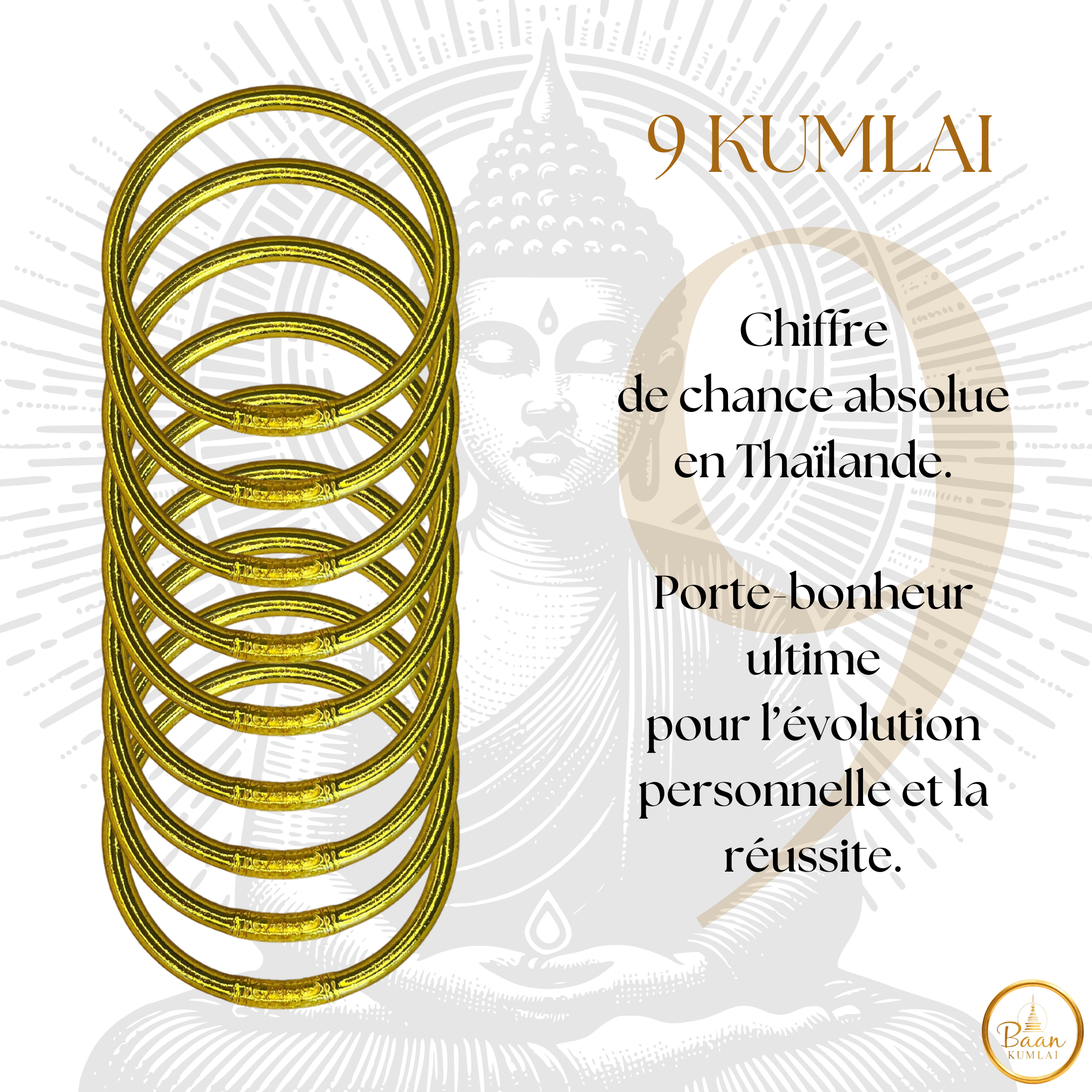 Signification de porter 9 joncs bouddhistes Kumlaï – nombre impair et porte-bonheur ultime