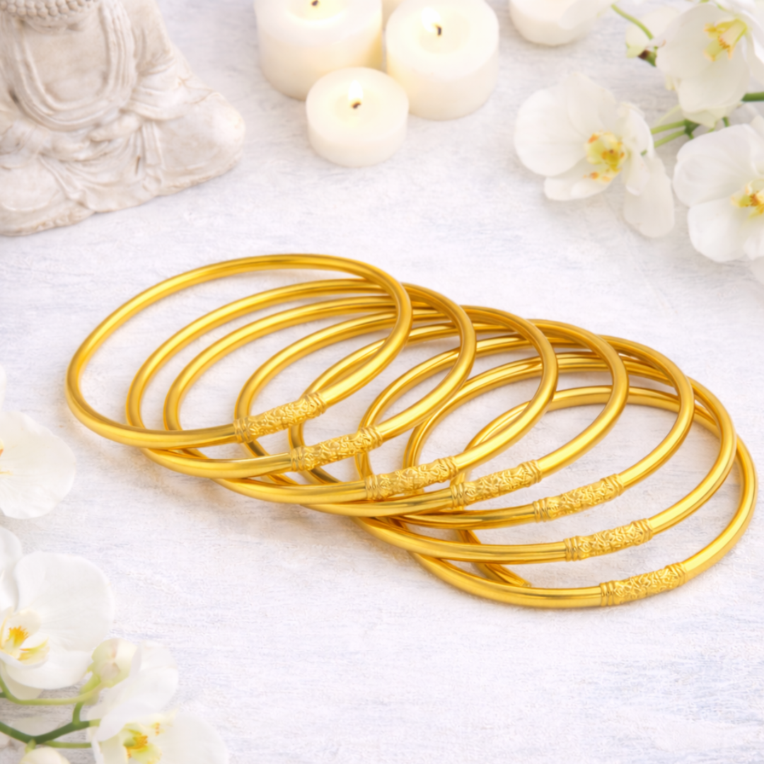 Pourquoi porter 7 joncs bouddhistes - Les kumlai se portent en nombre impair - Le chiffre 7 est sacré en Asie - On porte sept bracelets pour une protection constante.