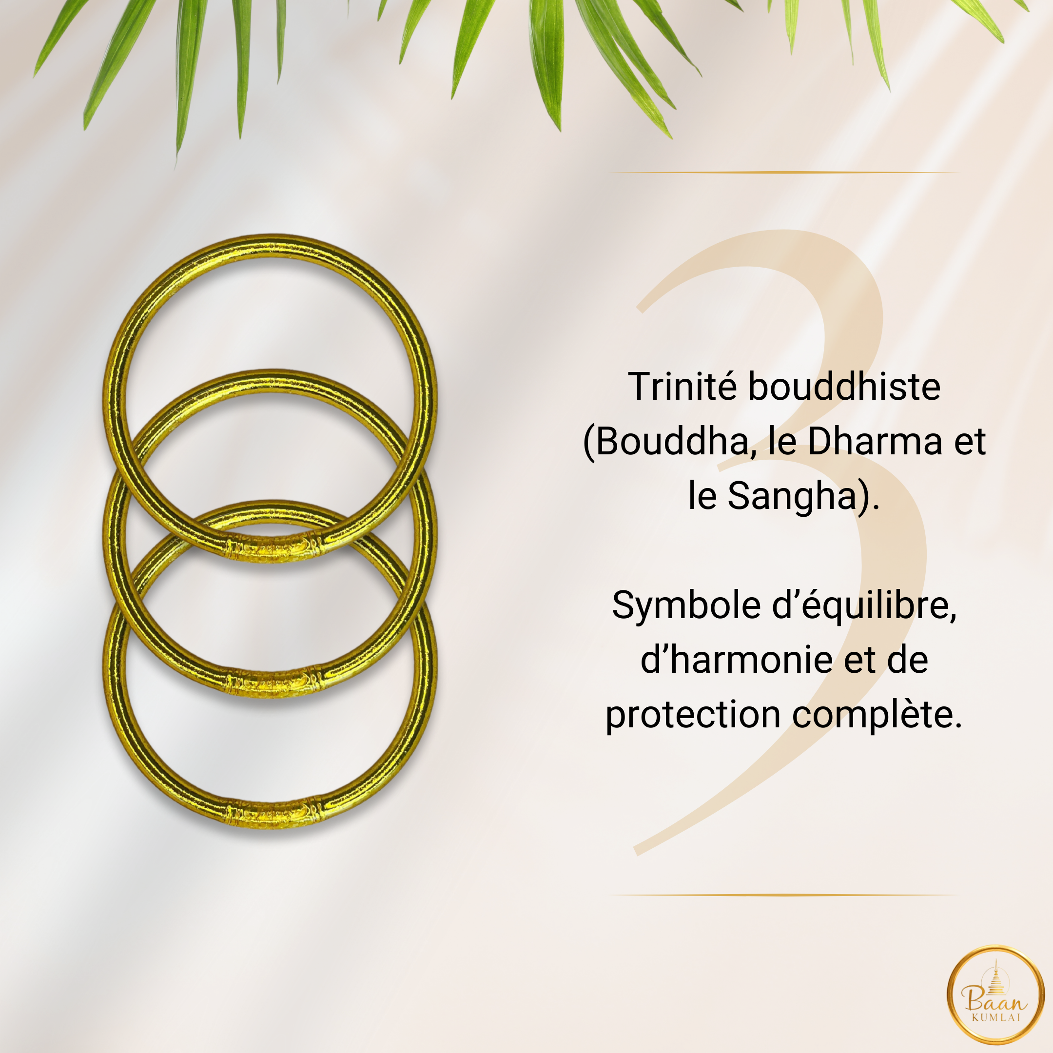 Pourquoi porter 3 joncs bouddhistes Kumlaï – nombre impair, équilibre et protection.