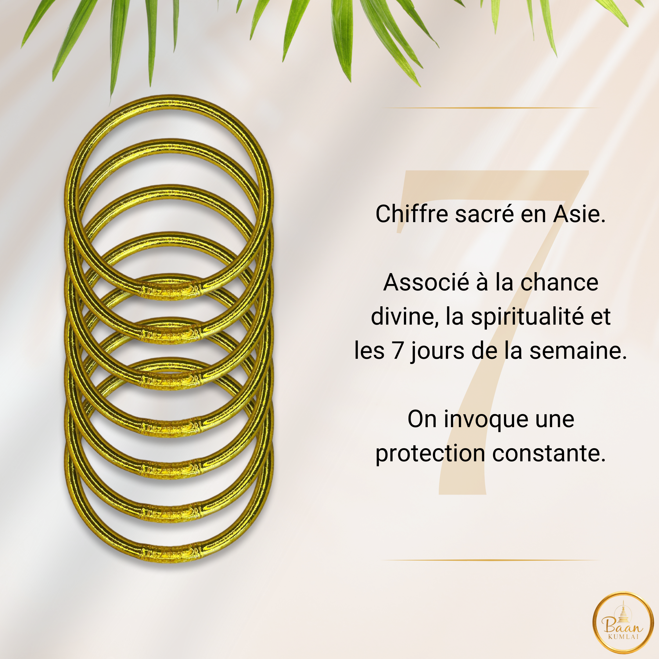 Pourquoi porter 7 joncs bouddhistes Kumlaï – nombre impair, chiffre sacré et chance.