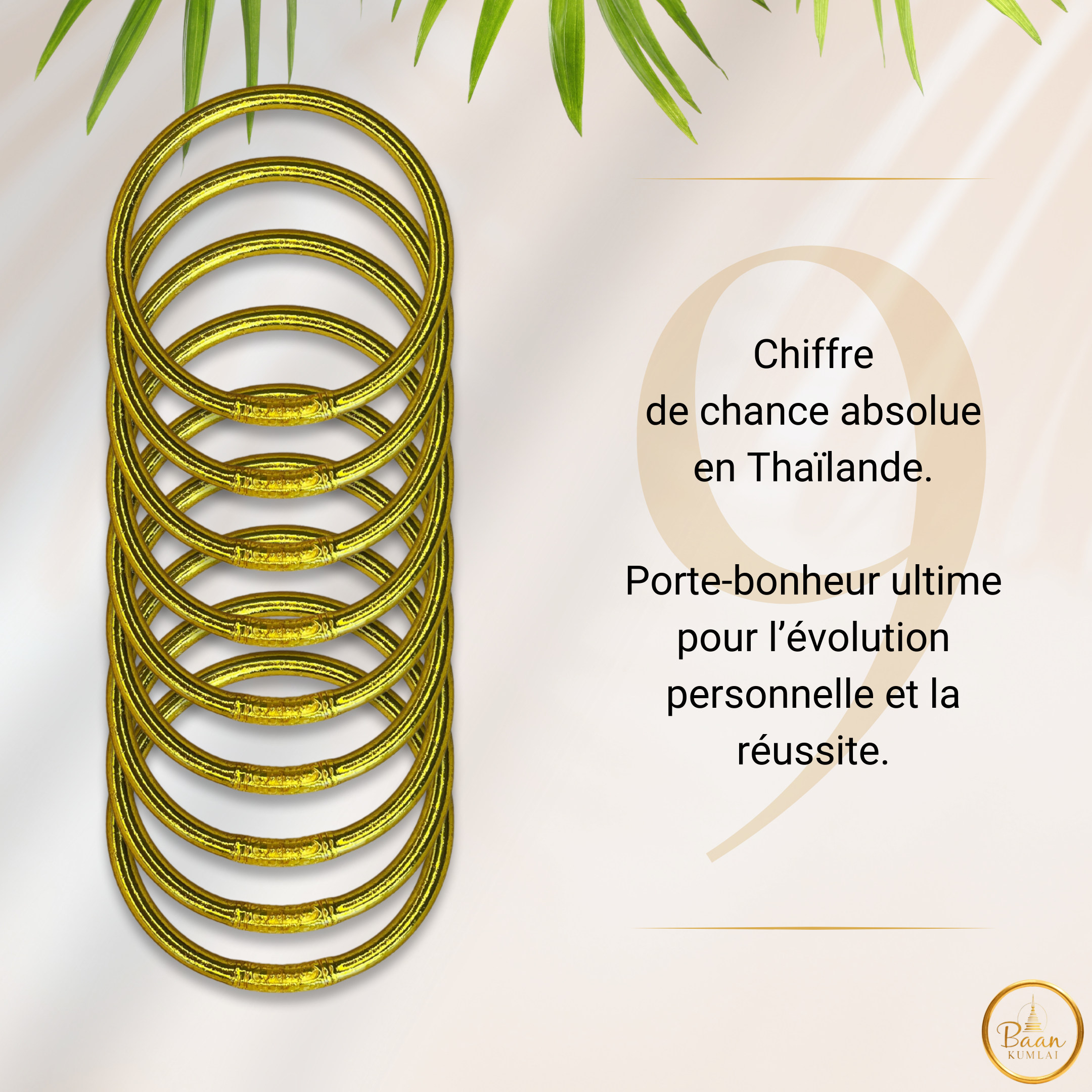 Signification de porter 9 joncs bouddhistes Kumlaï – nombre impair et porte-bonheur ultime.